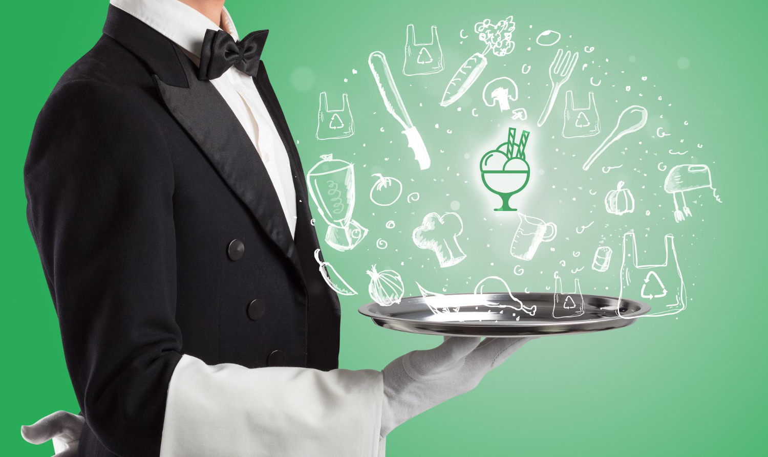 Waiter Serving food in the Corporate Event